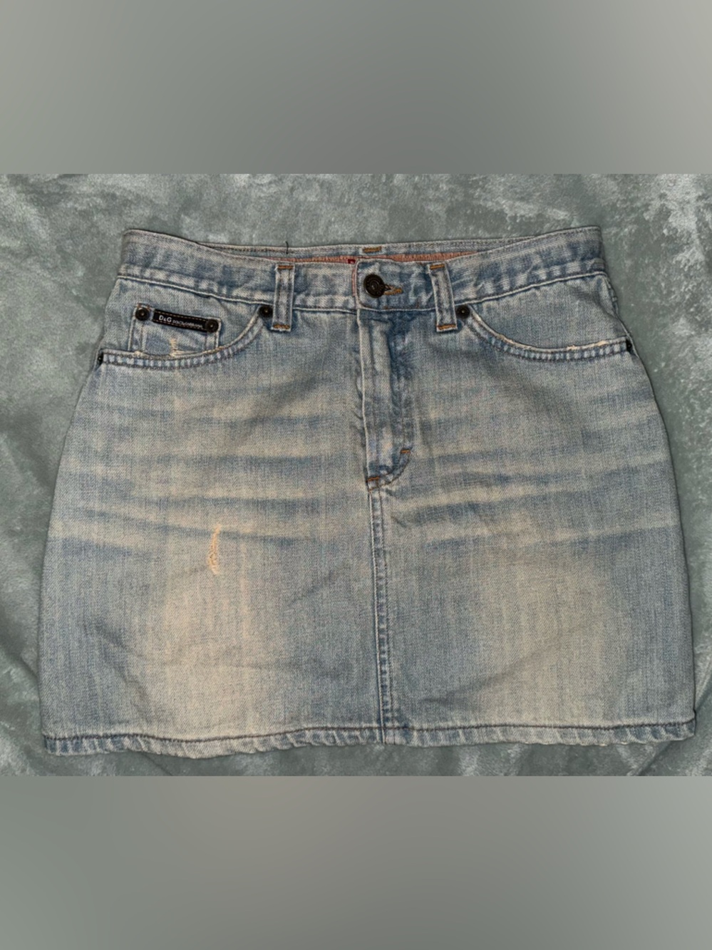D&G Dolce & Gabbana Vintage Denim Mini Skirt Low Rise IT 40 Y2K